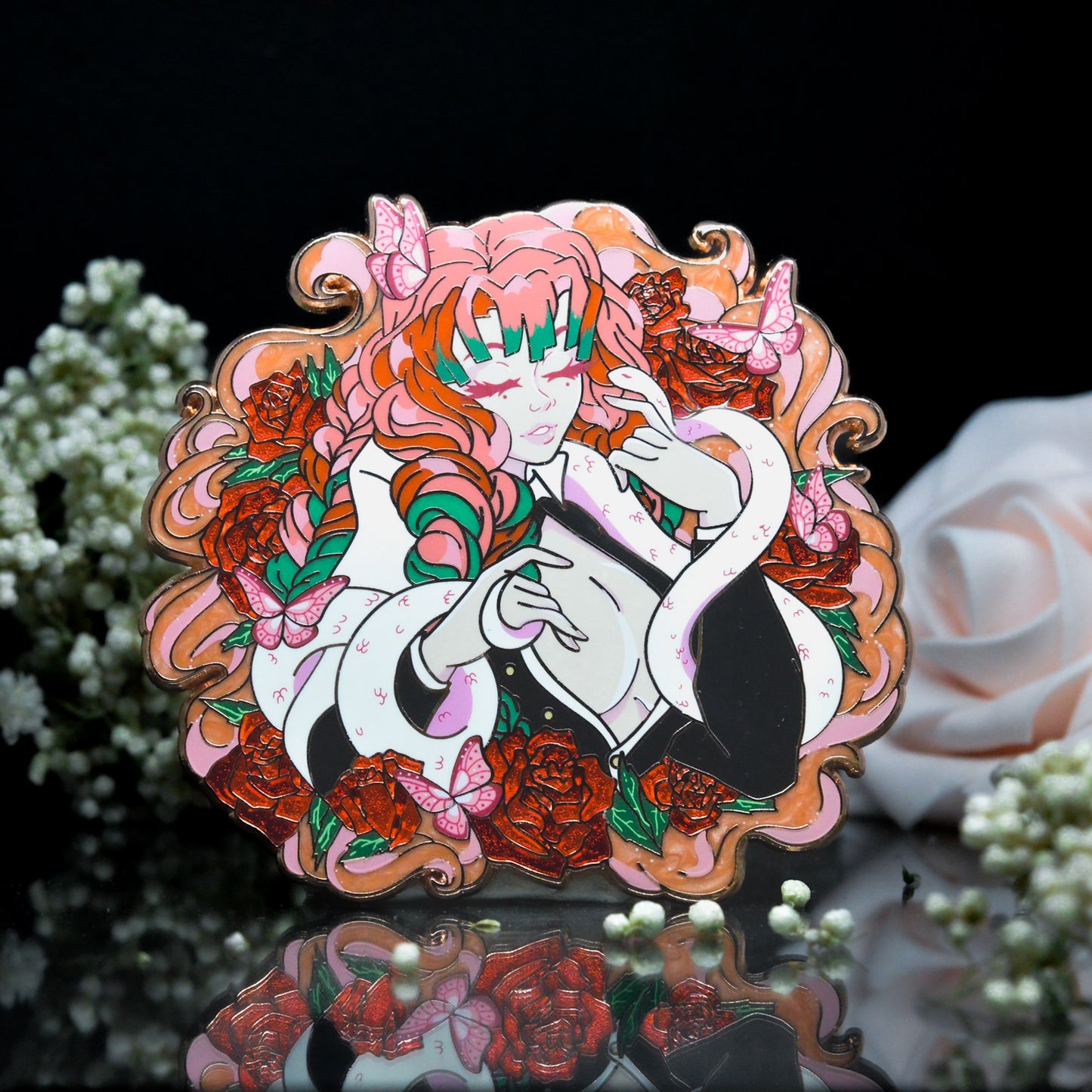 Poisonous Wings Mitsuri Enamel Pin | Demon Slayer