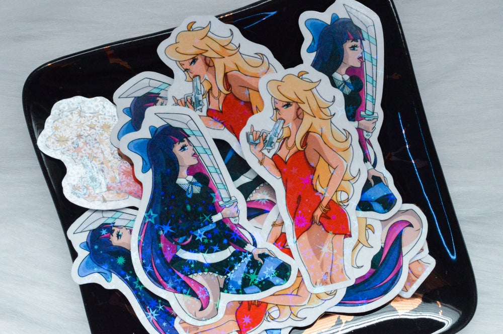 Panty and Stocking Holographic Stickers
