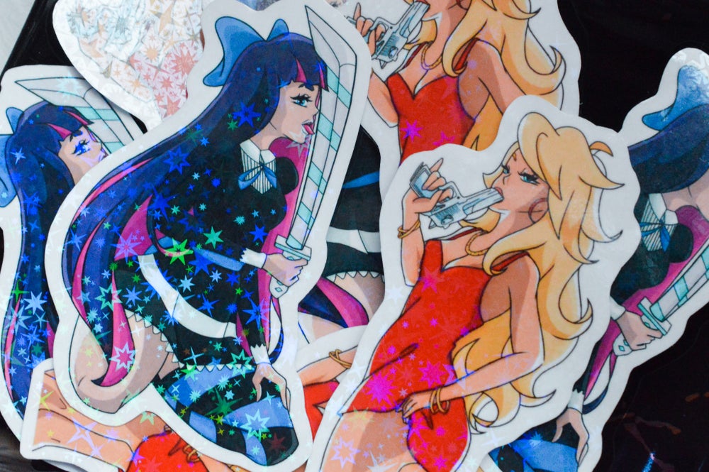 Panty and Stocking Holographic Stickers