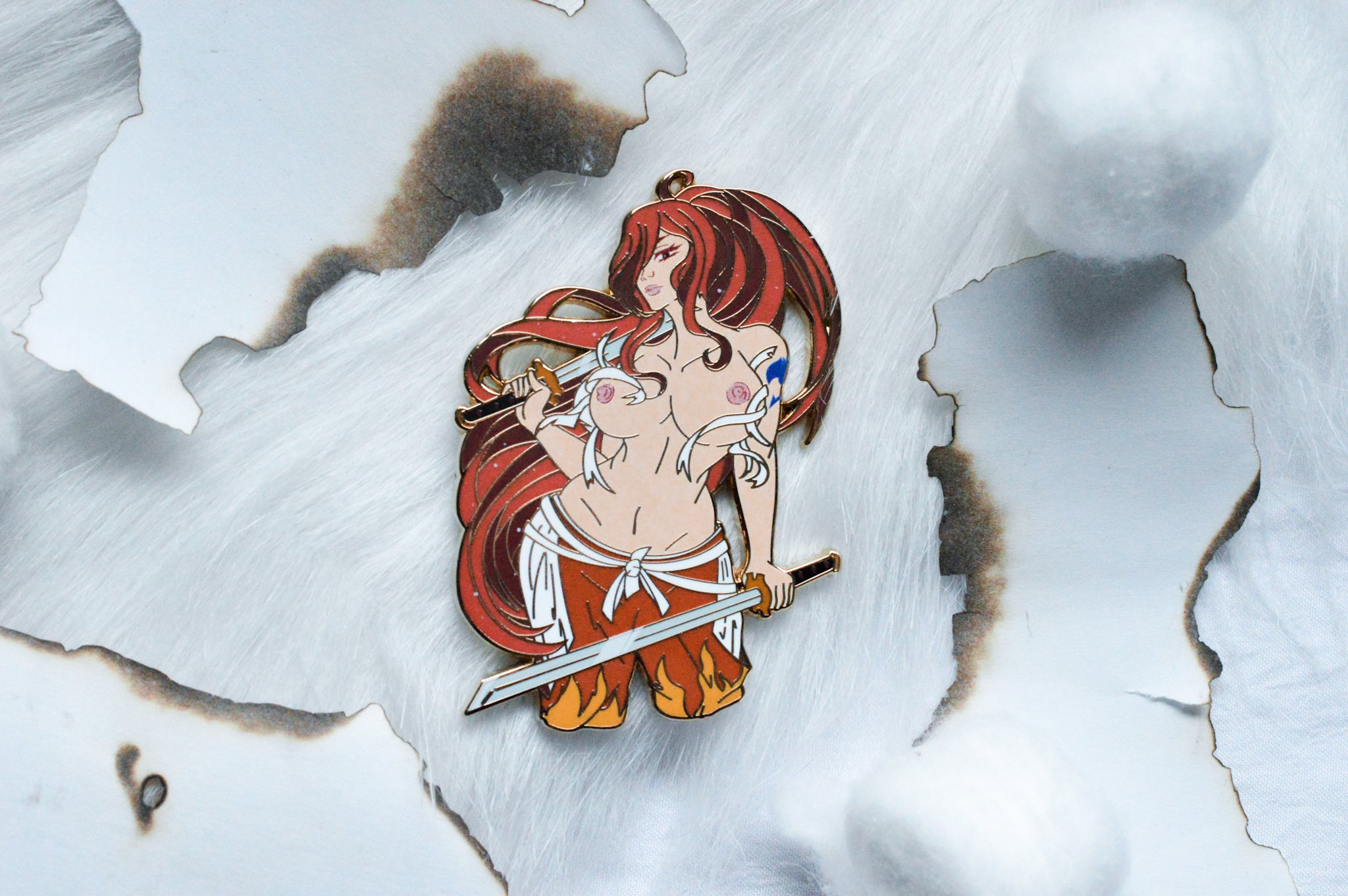 Erza Lewd Enamel Pin | Fairy Tail